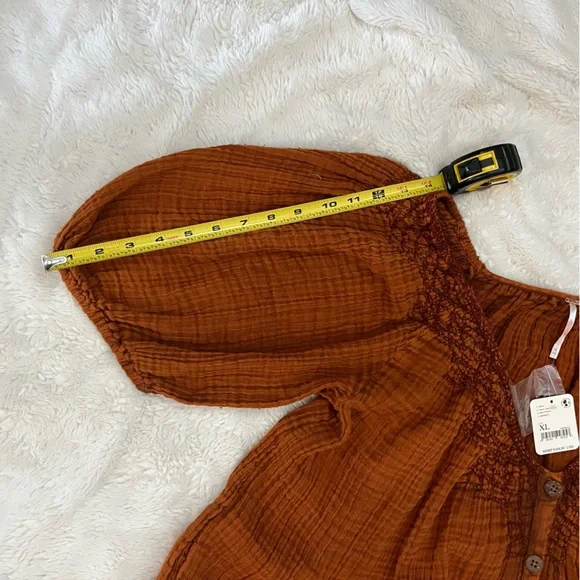 Free People Sunday Stroll smock Brown Bohemian Maxi Dress in Vintage Wash sizeXL - Picture 6 of 12